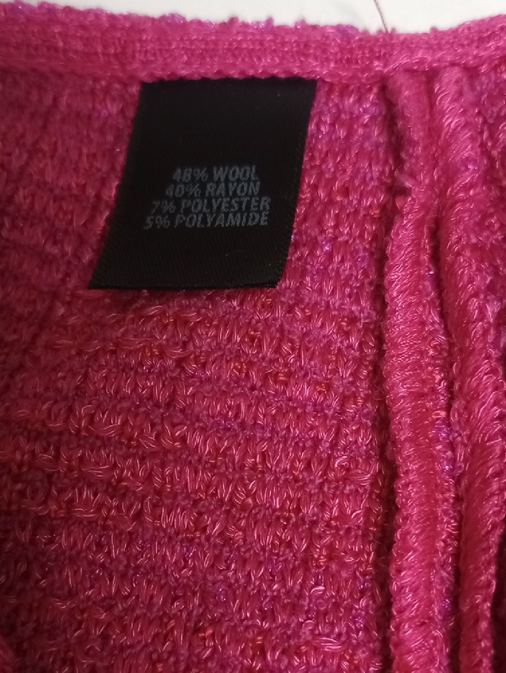 🆕 ST. JOHN "CAMELLIA" TWEED FUCHSIA PINK WOOL BLEND MINI MIDI SKIRT WITH FRINGE - Picture 11 of 12